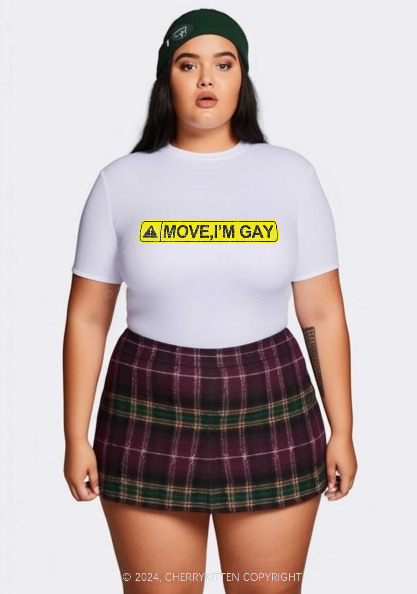 Curvy Move I'm Gay Y2K Baby Tee Cherrykitten