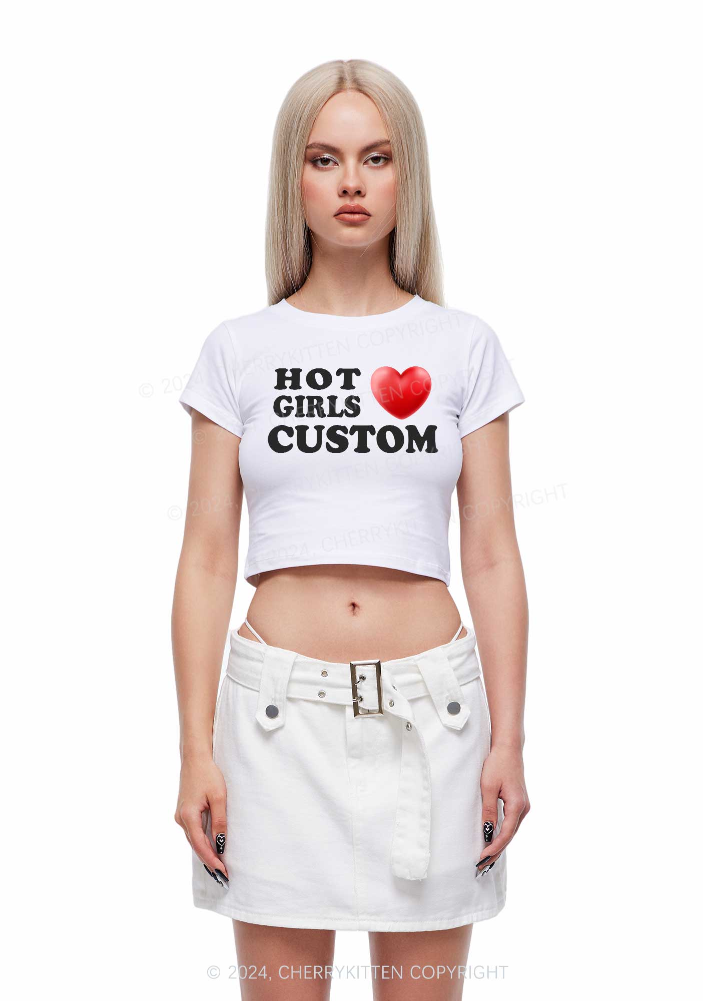 Hot Girls Love Custom Y2K Baby Tee Cherrykitten