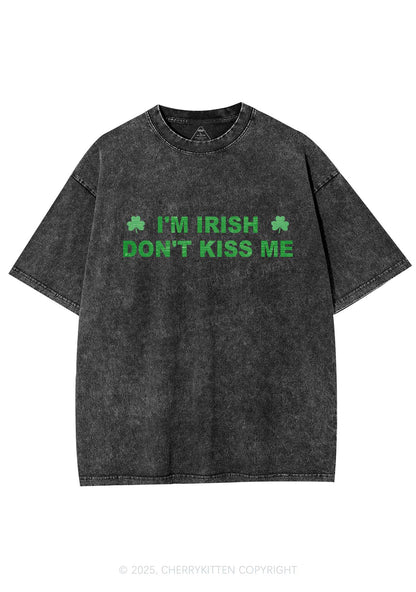 Dont Kiss Irish St Patricks Y2K Washed Tee Cherrykitten