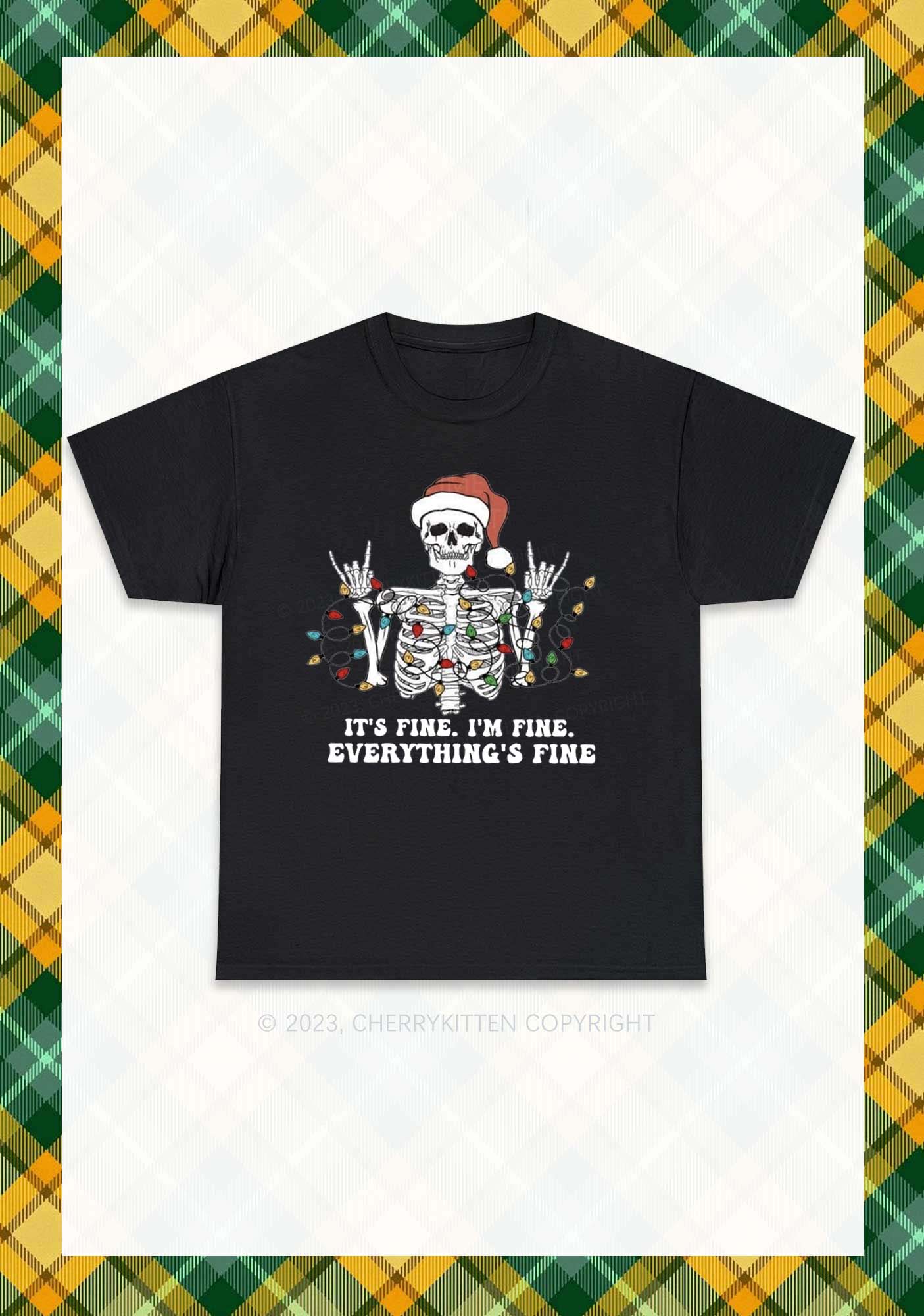 Everything's Fine Christmas Chunky Shirt Cherrykitten