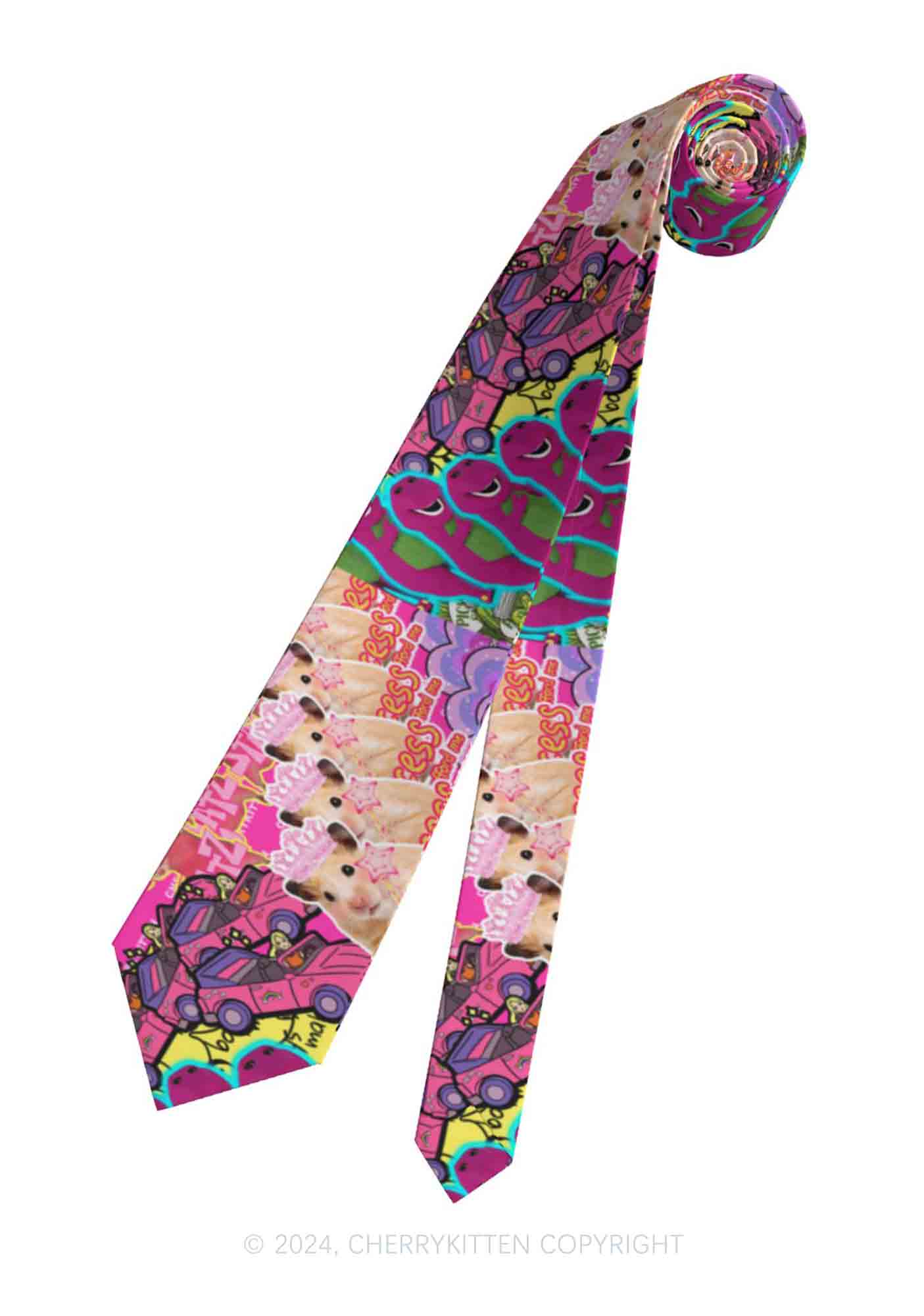 Pink Rat Y2K Necktie Cherrykitten