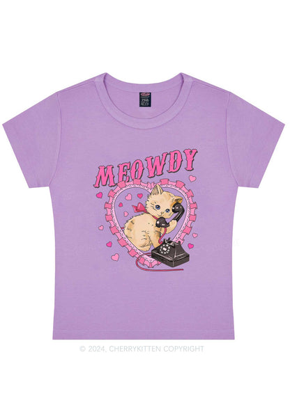 Meowdy Cat Y2K Valentine's Day Baby Tee Cherrykitten