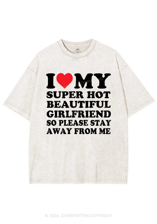 Love My Hot Girlfriend Y2K Valentine's Day Washed Tee Cherrykitten