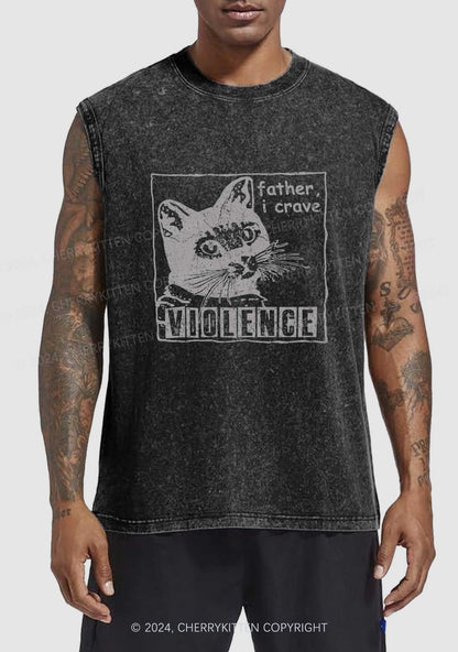 Father I Crave Violence Y2K Washed Tank Cherrykitten