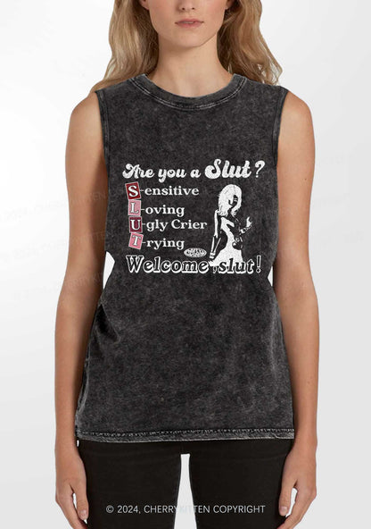 Welcome Slxt Y2K Washed Tank Cherrykitten