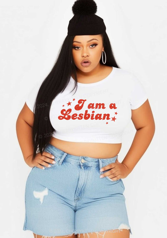 Curvy I'm Lesbian Y2K Baby Tee Cherrykitten