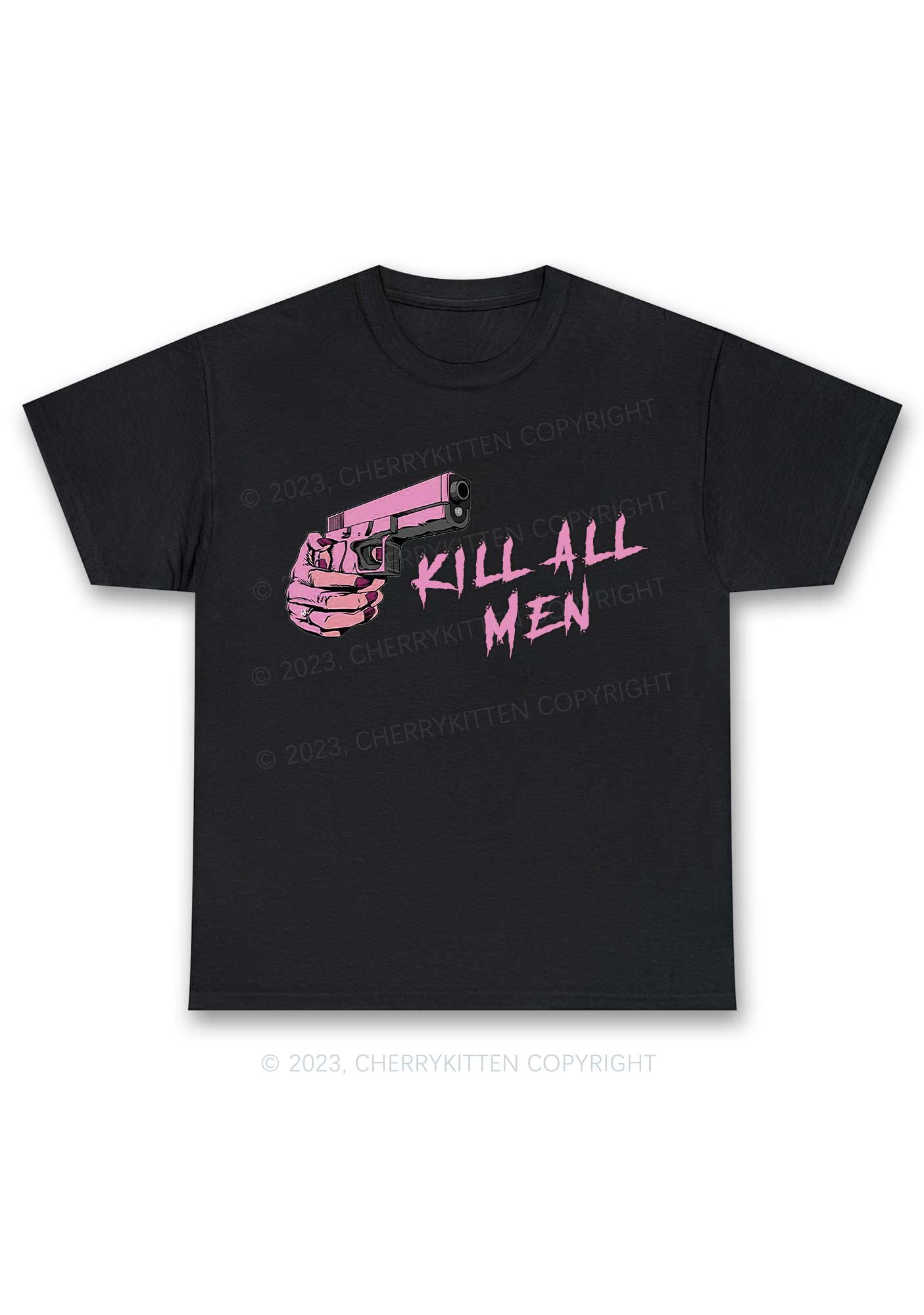 Kill All Men Y2K Chunky Shirt Cherrykitten