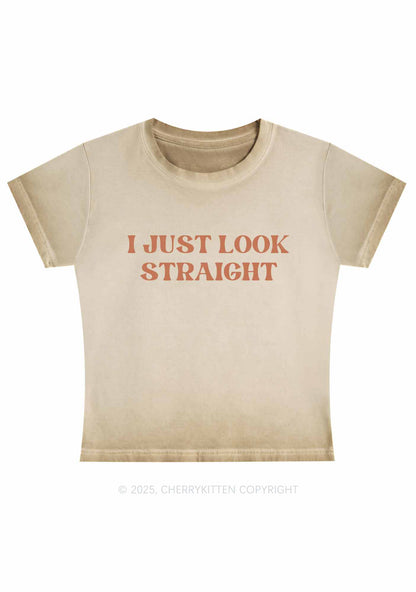 I Just Look Straight Y2K Vintage Classic Tee Cherrykitten