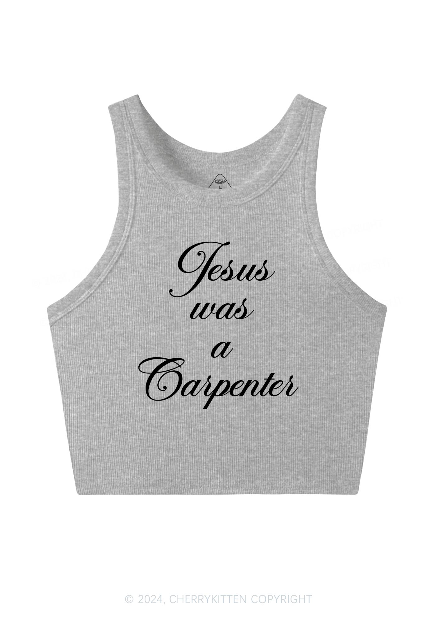 Jesus Was A Carpenter Y2K Crop Tank Top Cherrykitten