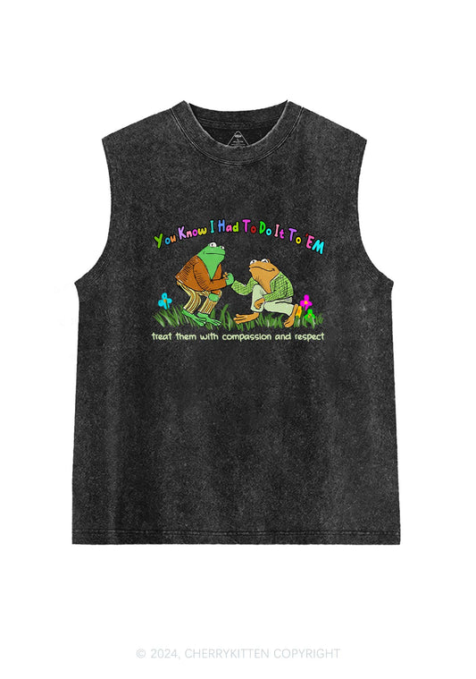 Treat Them With Compassion And Respect Y2K Washed Tank Cherrykitten