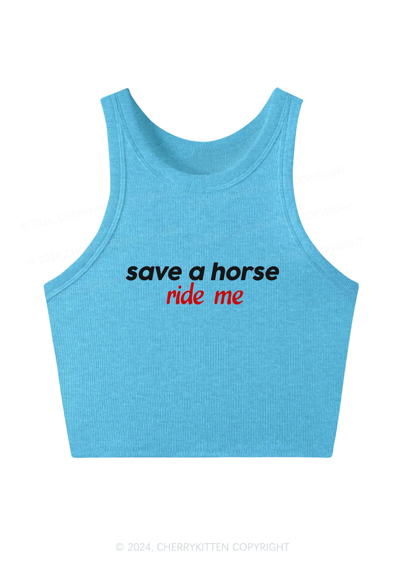 Save Horse Ride Me Y2K Crop Tank Top Cherrykitten