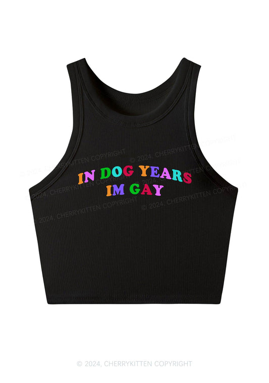 Dog Years Gay Y2K Crop Tank Top Cherrykitten