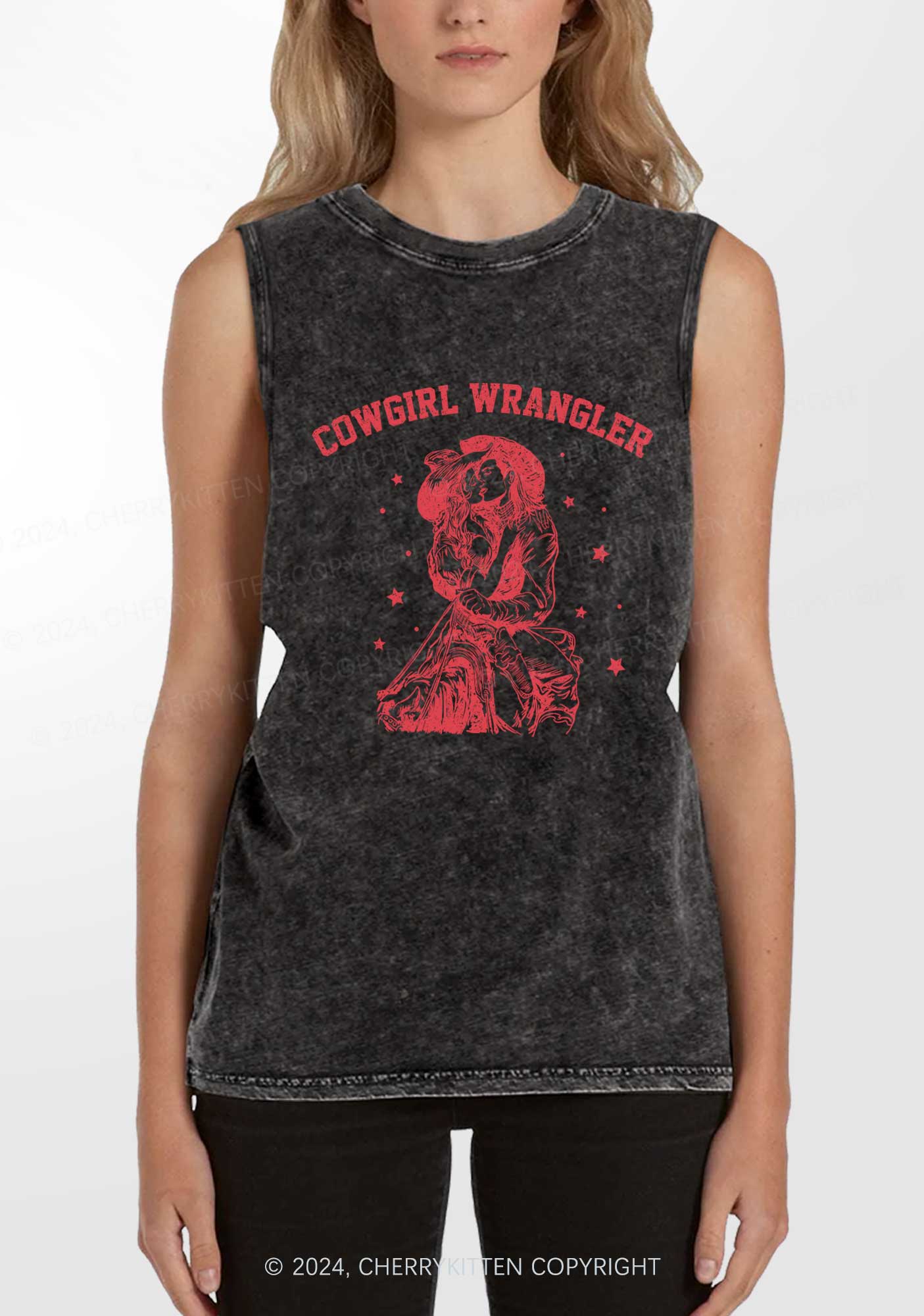 Cowgirl Wrangler Y2K Washed Tank Cherrykitten