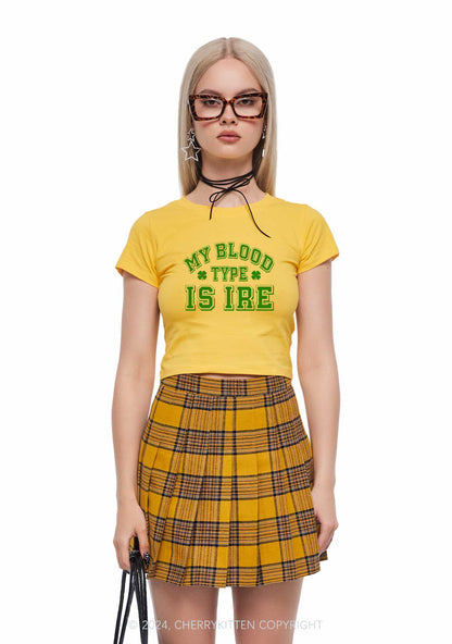 Blood Type Is Ire St Patricks Y2K Baby Tee Cherrykitten