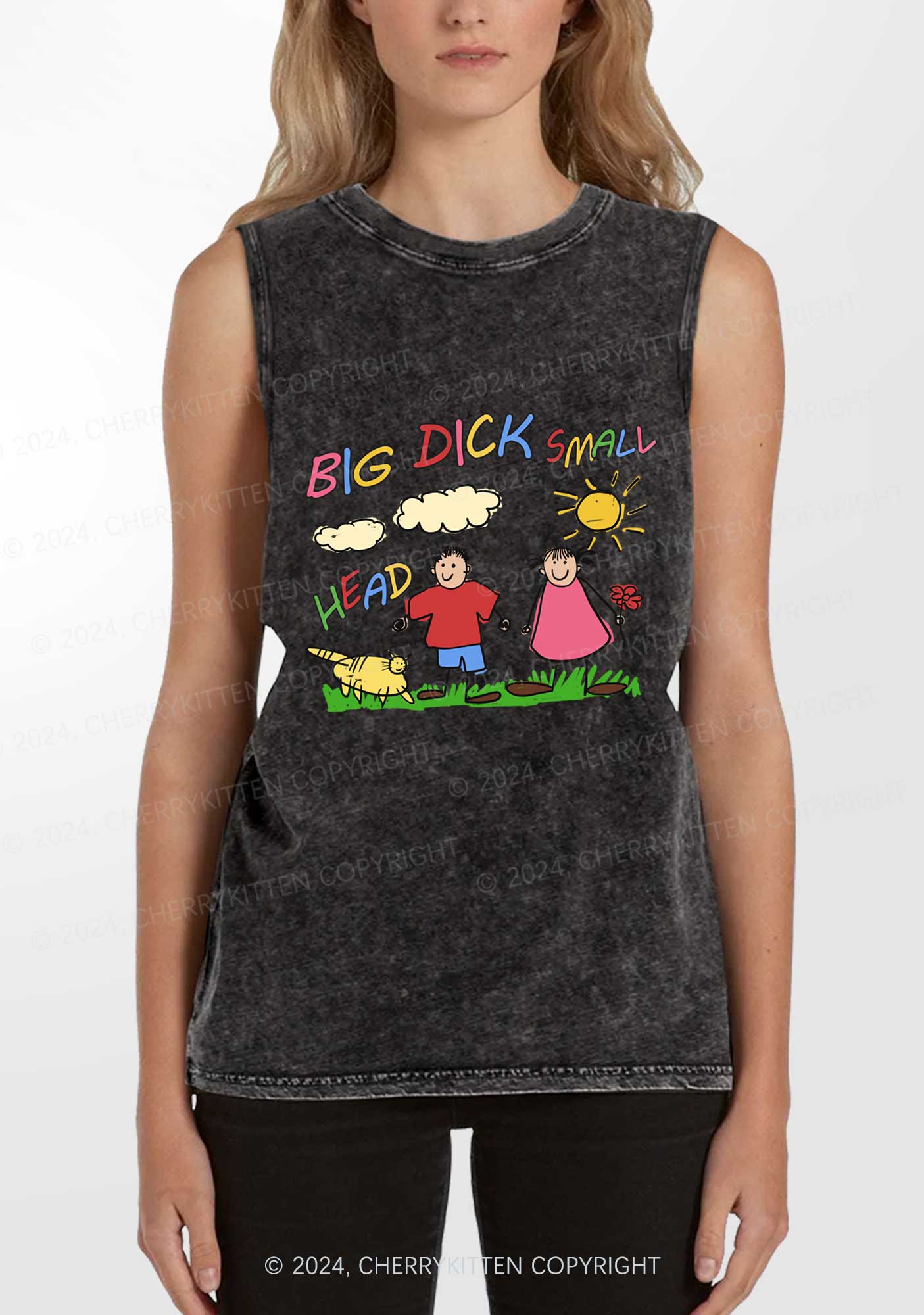 Small Head Kids Y2K Washed Tank Cherrykitten