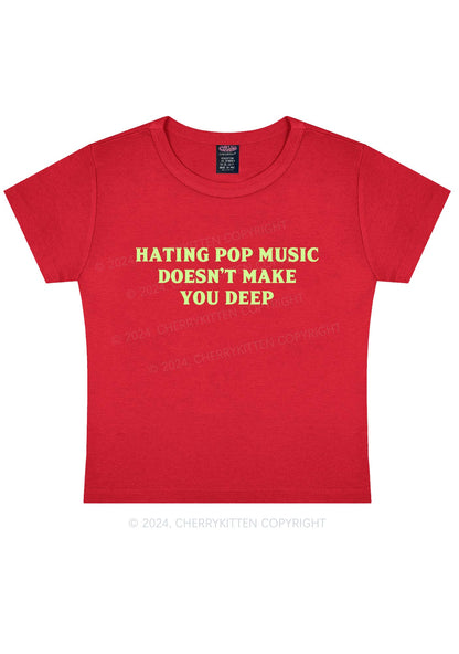 Hating Pop Music Y2K Baby Tee Cherrykitten