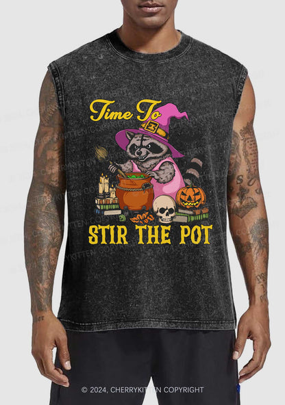 Halloween Stir The Pot Y2K Washed Tank Cherrykitten