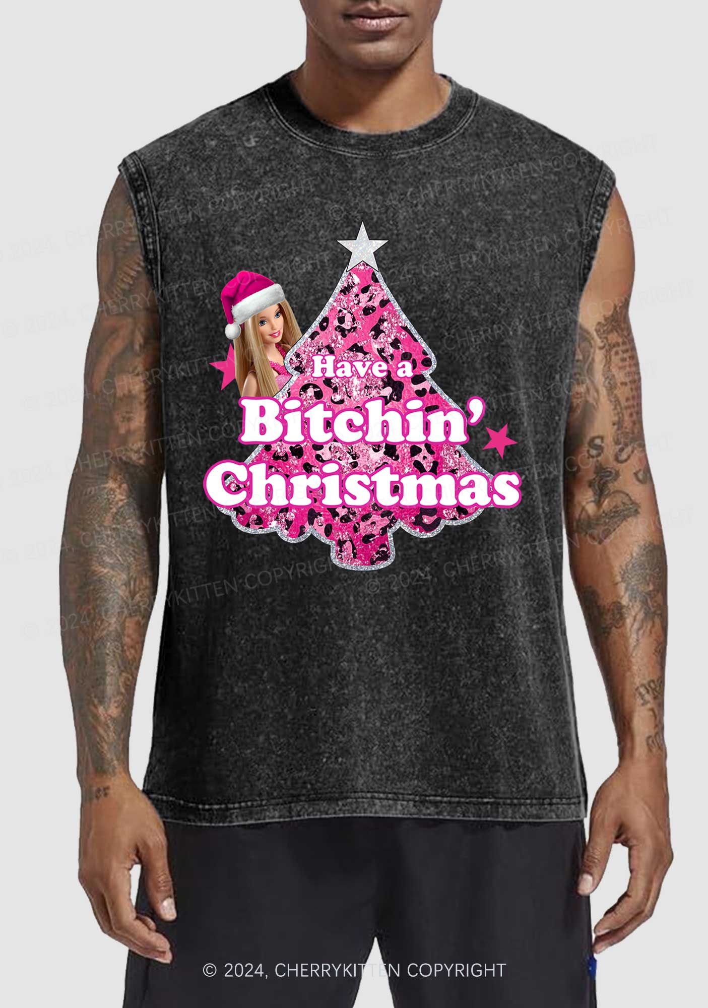 Christmas Bxxchin Y2K Washed Tank Cherrykitten