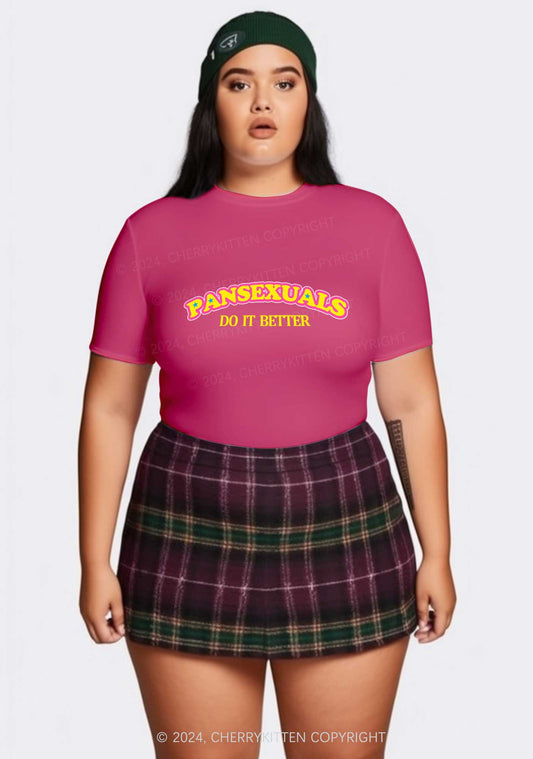 Curvy Pansexuals Do It Better Y2K Baby Tee Cherrykitten