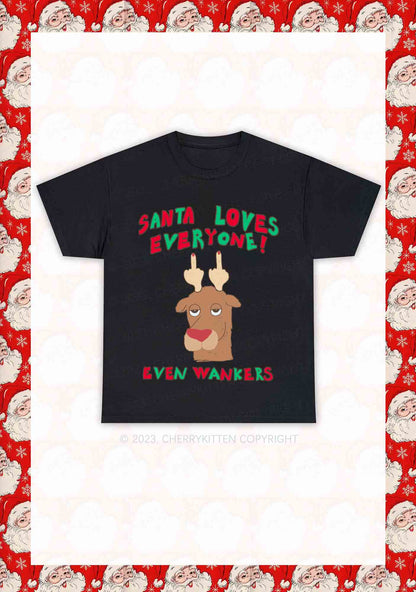 Santa Loves Everyone Christmas Y2K Chunky Shirt Cherrykitten