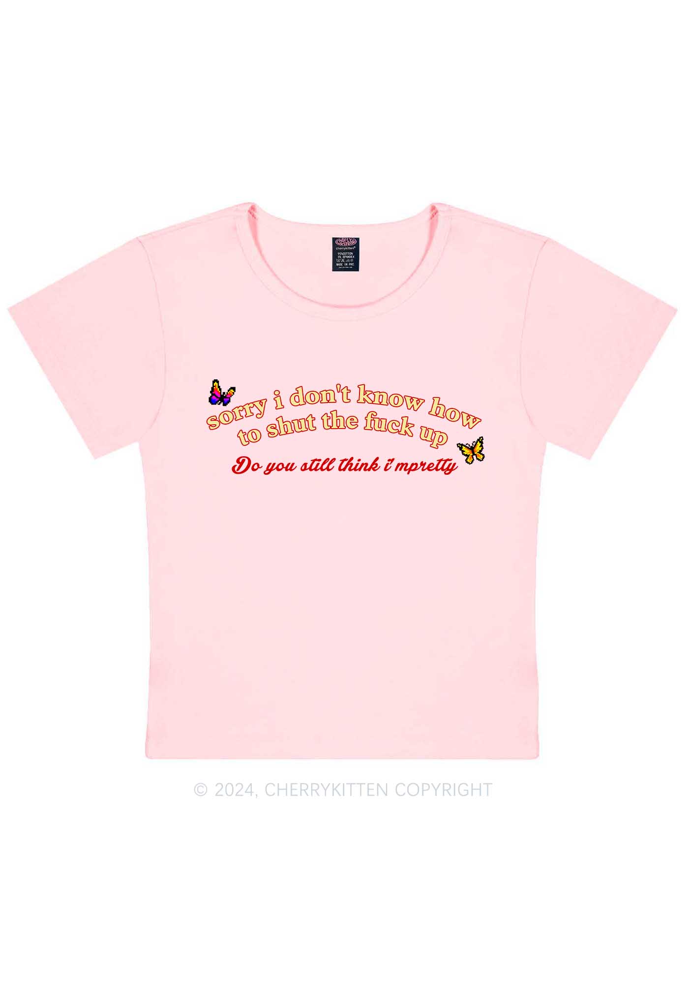 How To Shut Up Y2K Baby Tee Cherrykitten