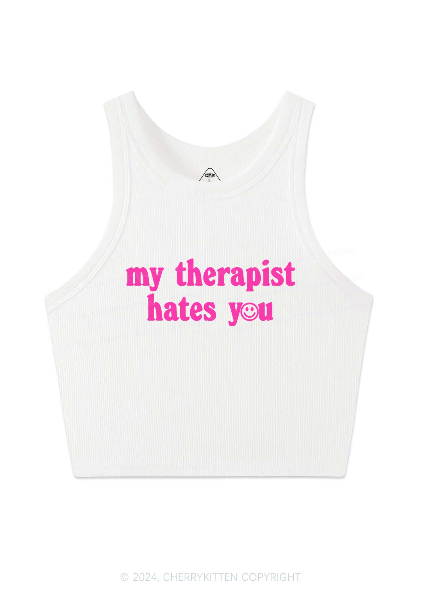 My Therapist Hates You Halo Y2K Crop Tank Top Cherrykitten