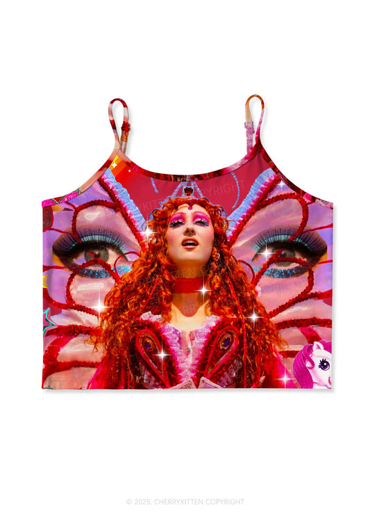 CR Fairy Tour Y2K Print Cami Crop Top Cherrykitten