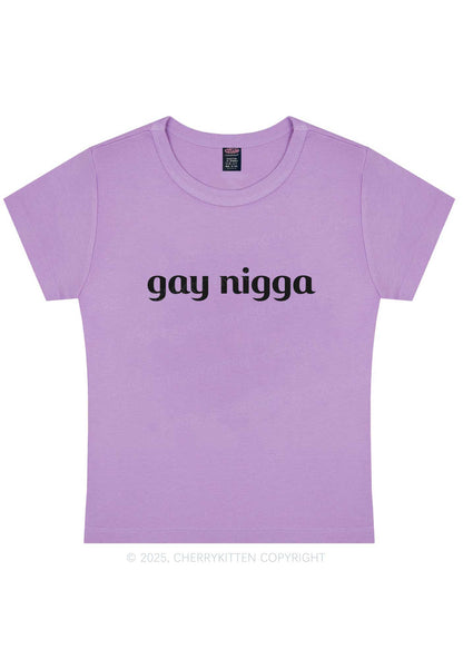 Gay Nigga Y2K Baby Tee Cherrykitten