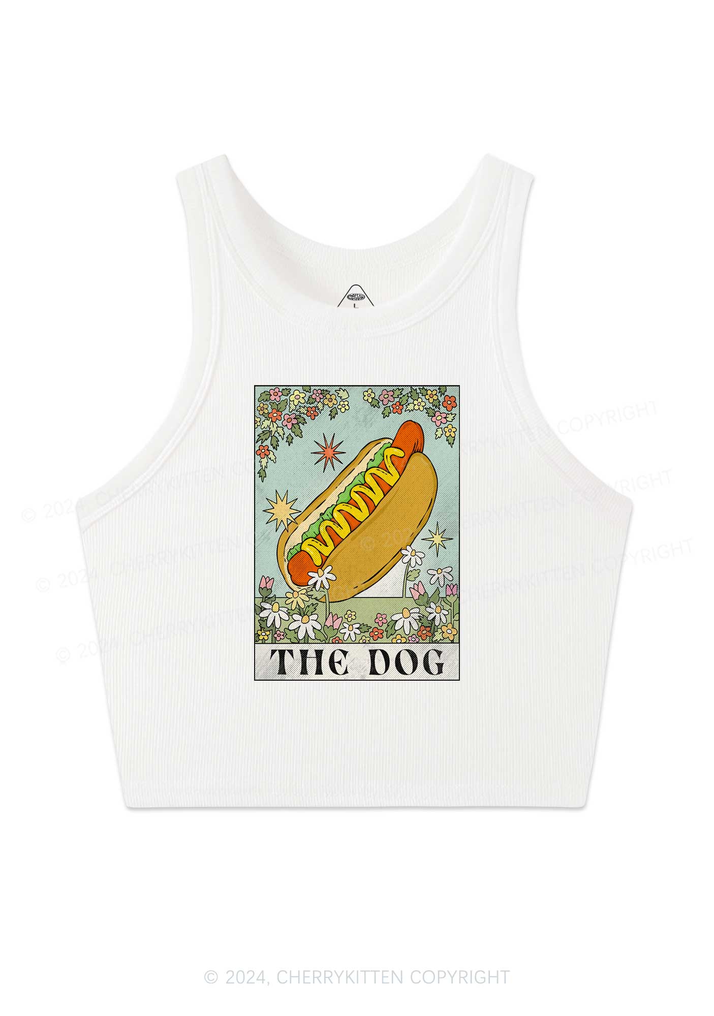 The Hot Dog Y2K Crop Tank Top Cherrykitten