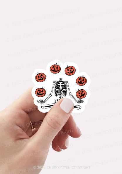 Halloween Pumpkin Head Skeleton 1Pc Y2K Sticker Cherrykitten