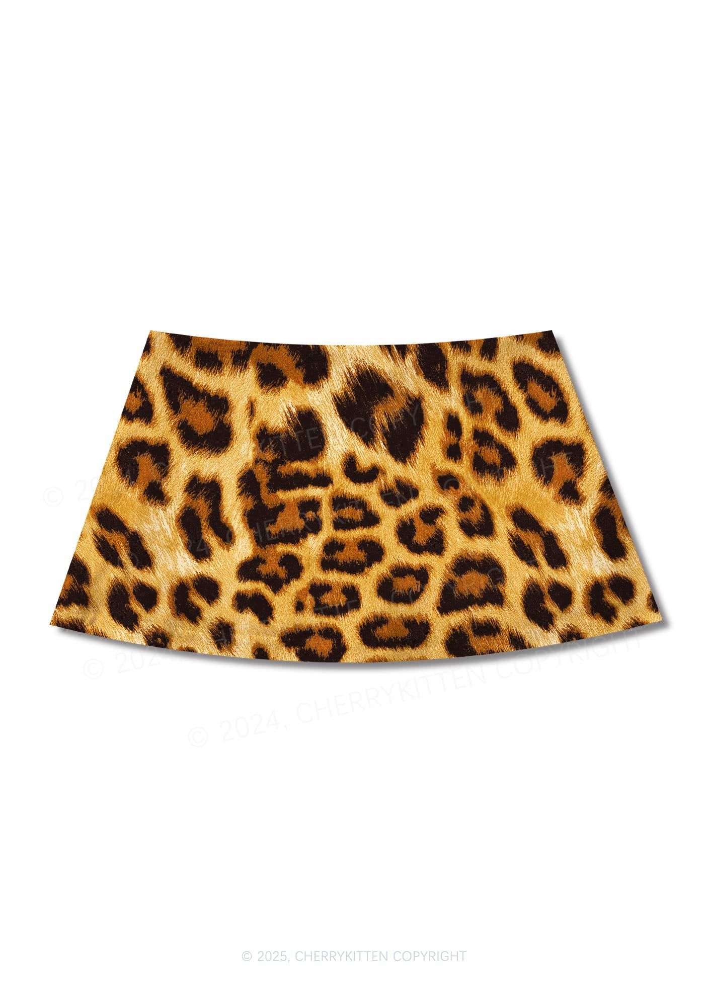 Brown Leopard Y2K Print Mini Skirt Cherrykitten