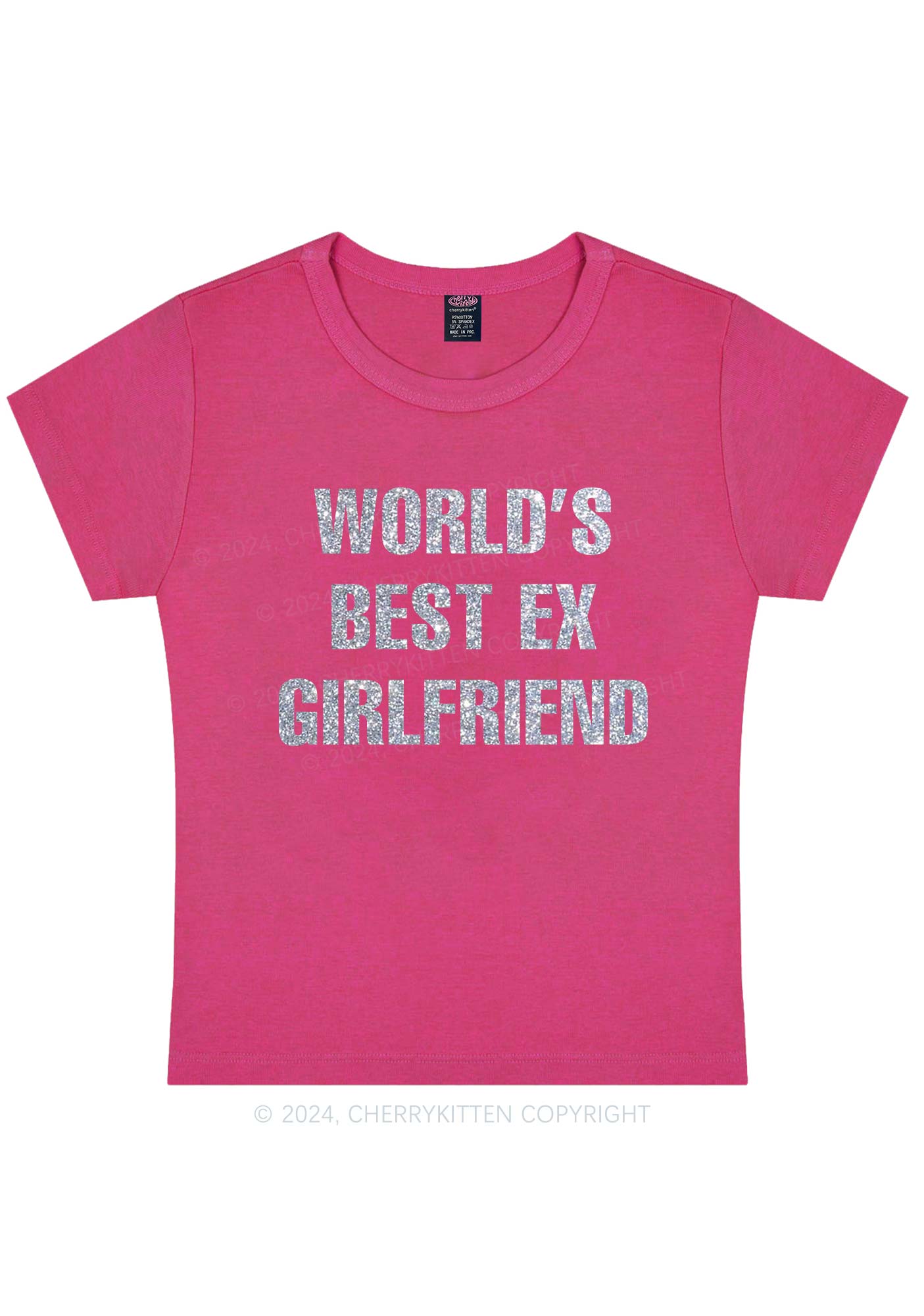 Glitter Best Ex Girlfriend Y2K Baby Tee Cherrykitten