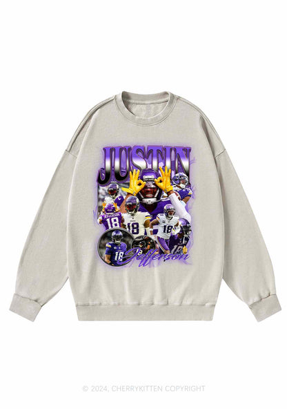 Purple Justin Y2K Super Bowl Washed Sweatshirts Cherrykitten