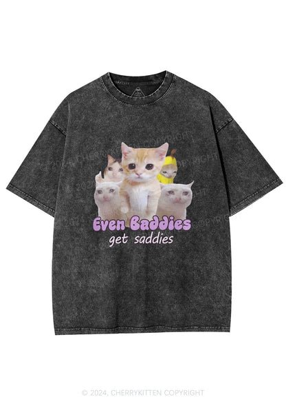 Saddies Five Cats Y2K Washed Tee Cherrykitten