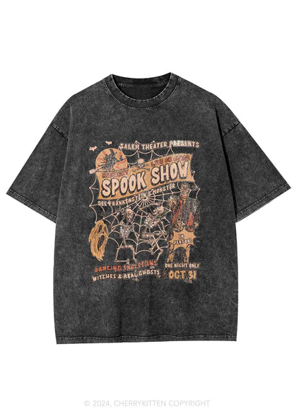 Halloween Spook Show Y2K Washed Tee Cherrykitten