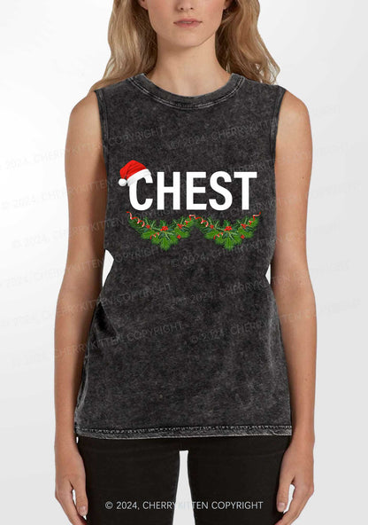 Christmas Chest Y2K Washed Tank Cherrykitten