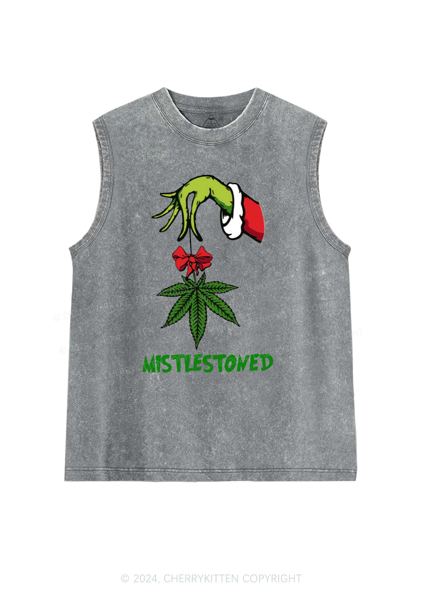 Christmas Mistlestoned Y2K Washed Tank Cherrykitten