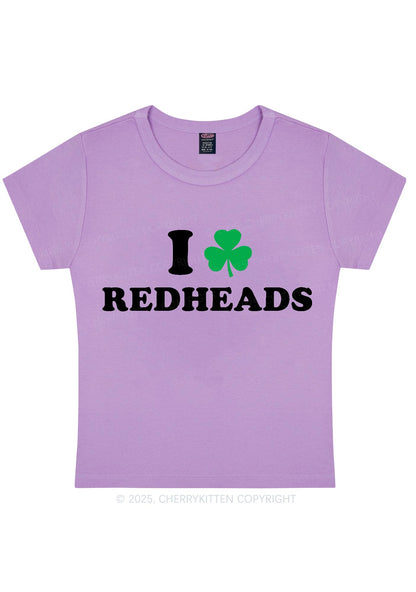 I Love Redheads St Patricks Y2K Baby Tee Cherrykitten