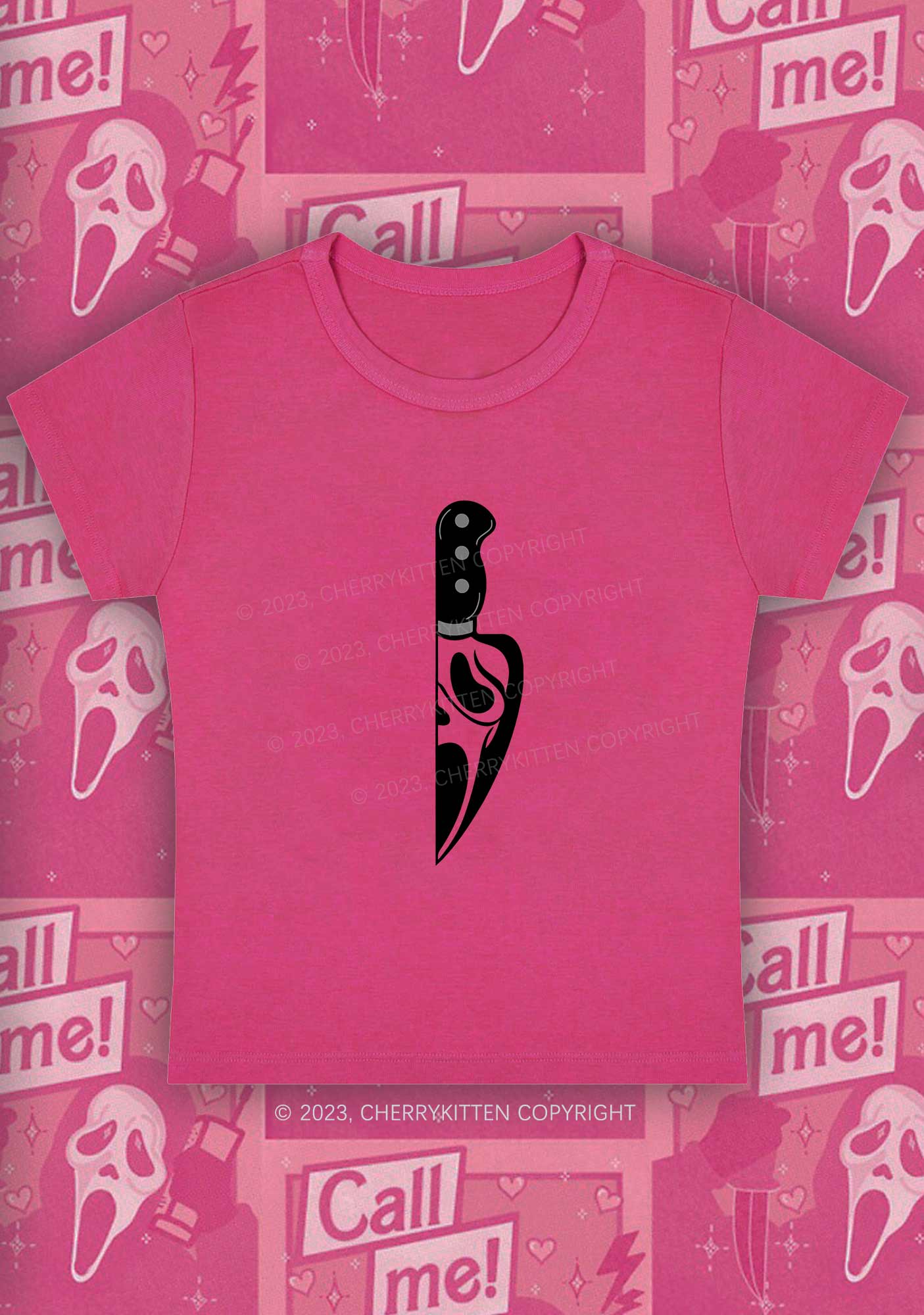 Halloween Ghost Dagger Y2K Baby Tee Cherrykitten