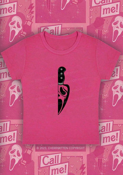 Halloween Ghost Dagger Y2K Baby Tee Cherrykitten