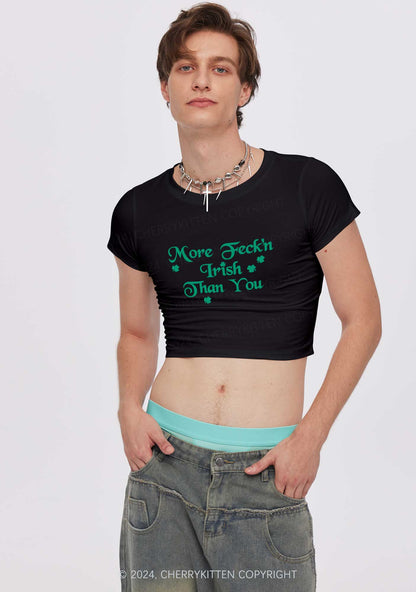 More Feckn Irish Than You St Patricks Y2K Baby Tee Cherrykitten