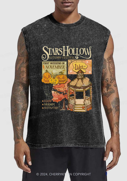 Halloween Stars Hollow Y2K Washed Tank Cherrykitten