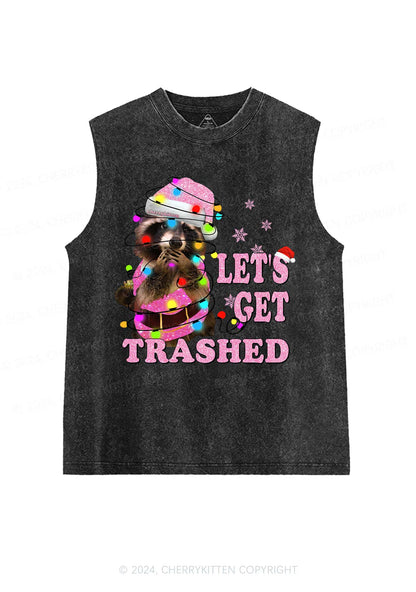 Christmas Let's Get Trashed Y2K Washed Tank Cherrykitten