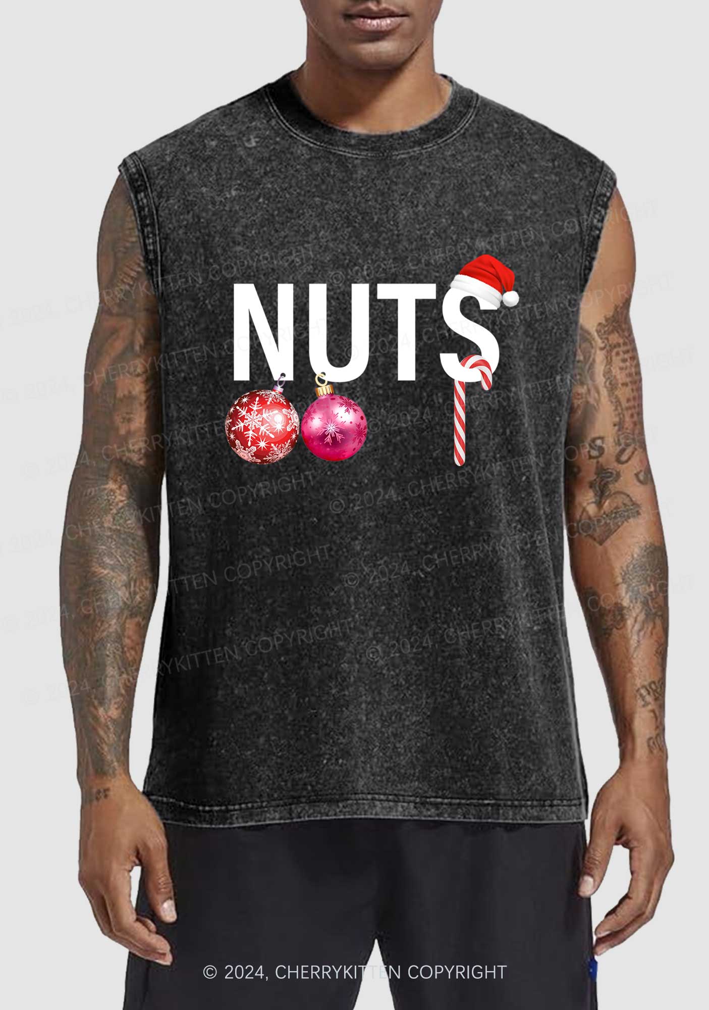 Christmas Nuts Y2K Washed Tank Cherrykitten