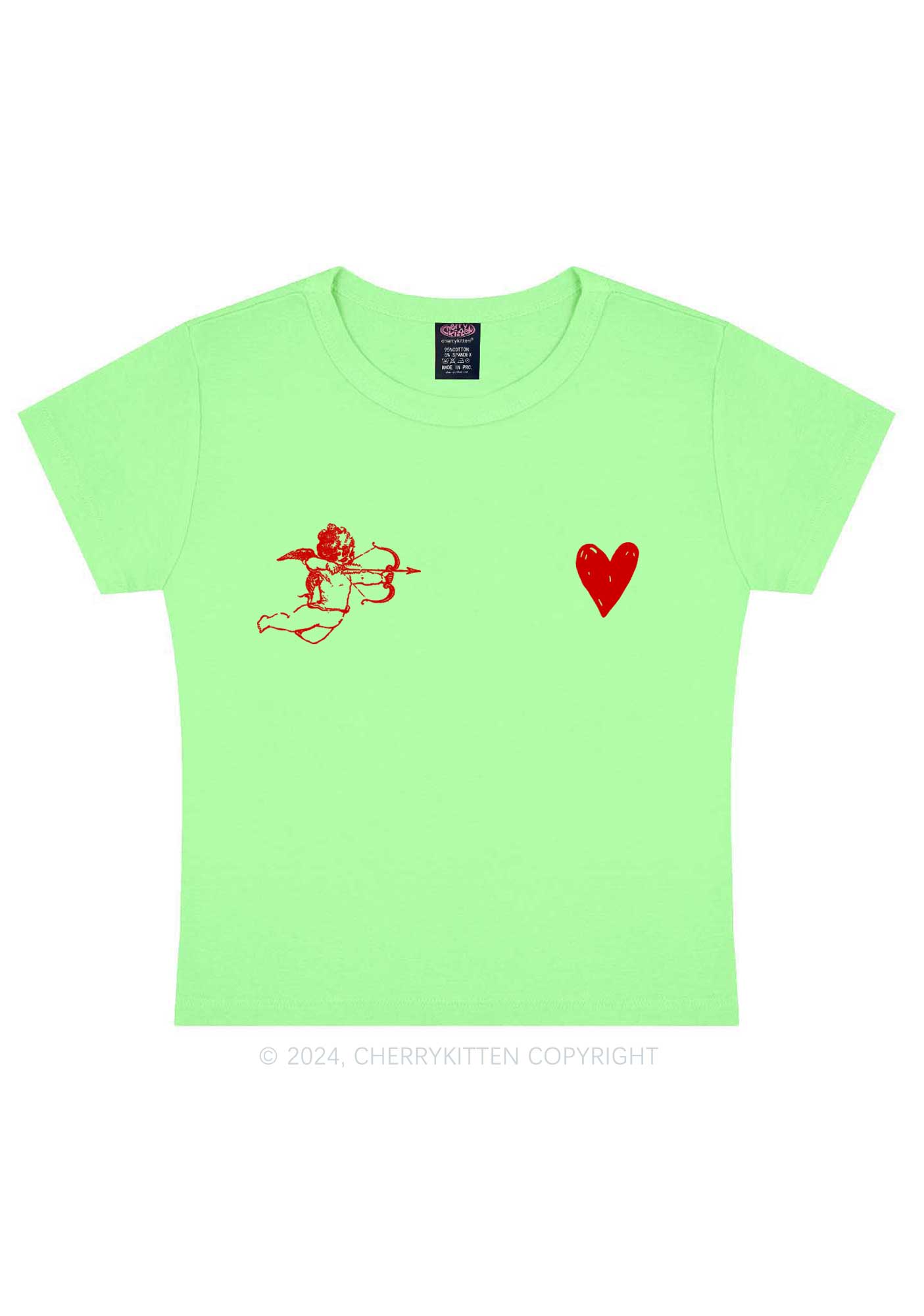 Cupid Red Heart Y2K Valentine's Day Baby Tee Cherrykitten