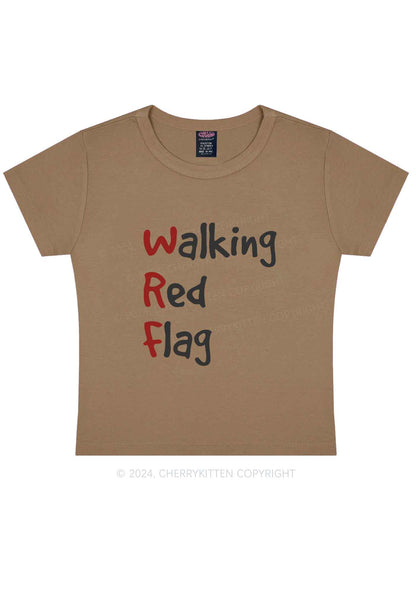 Walking Red Flag Y2K Baby Tee Cherrykitten