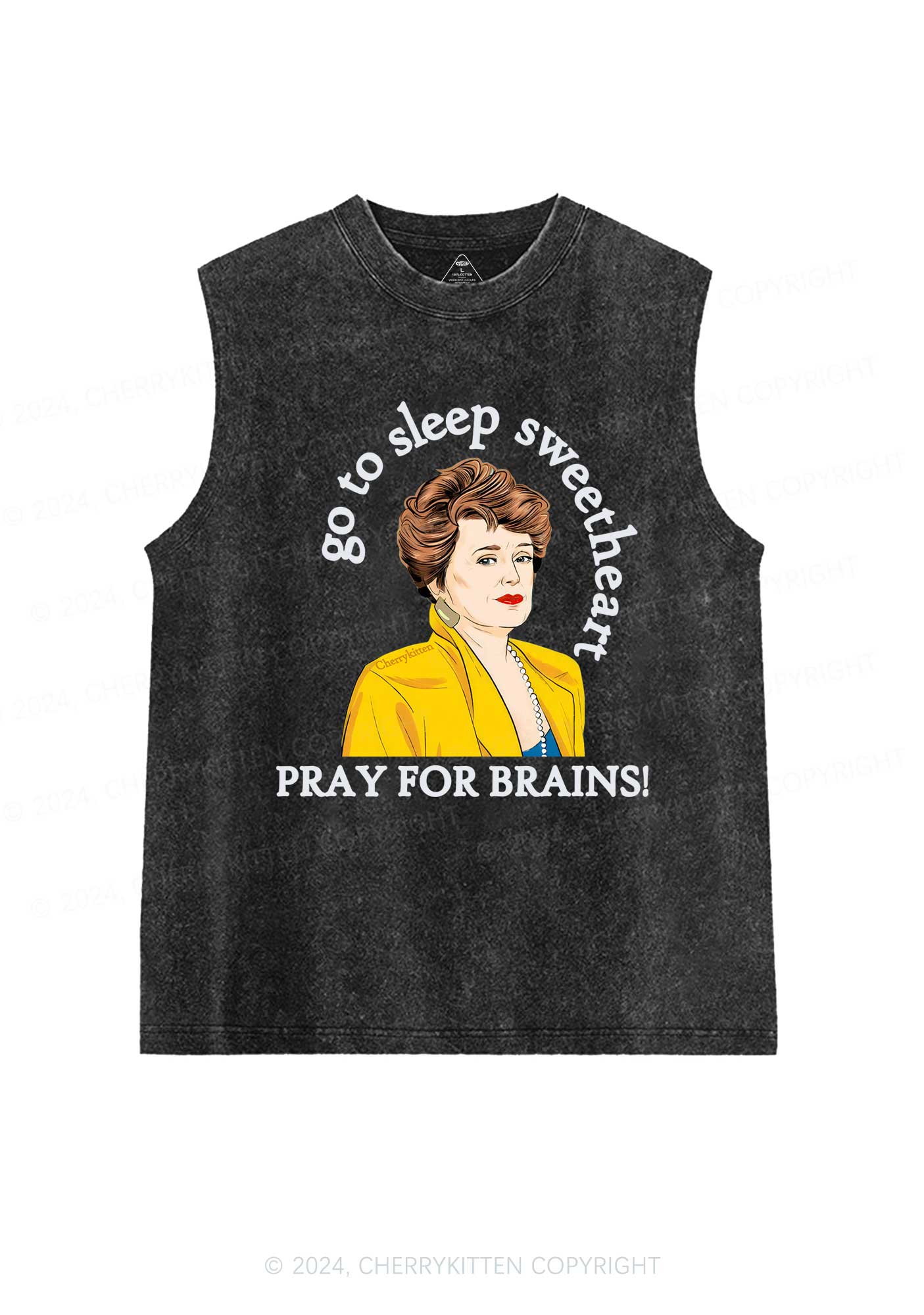 Pray For Brains Y2K Washed Tank Cherrykitten