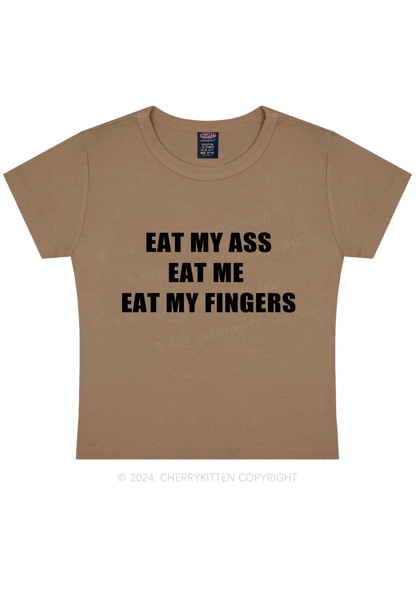 Eat My Fingers Y2K Baby Tee Cherrykitten