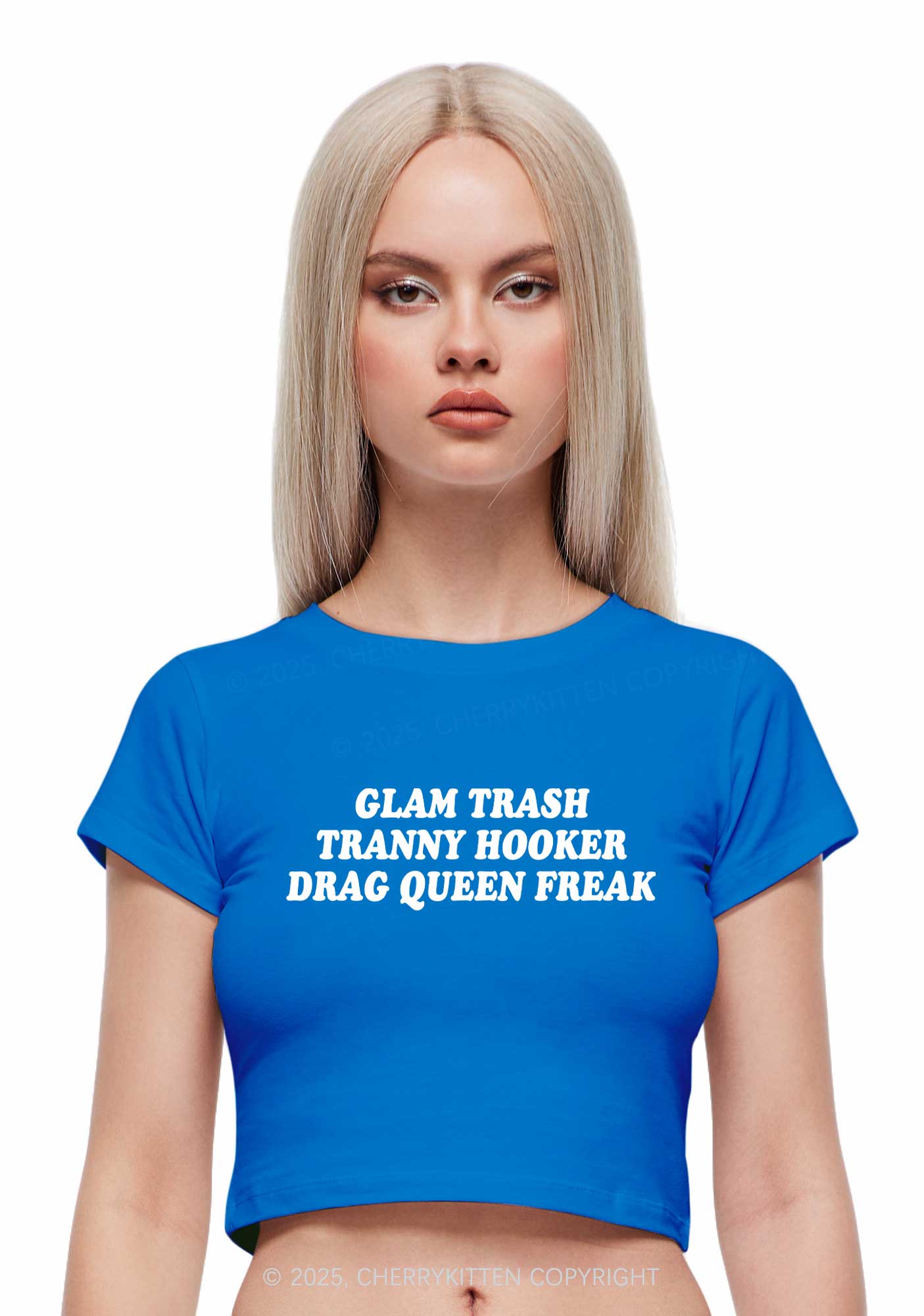 Glam Trash Y2K Baby Tee Cherrykitten