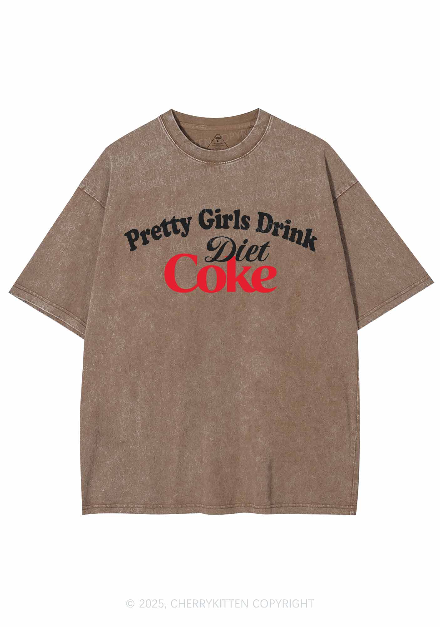 Pretty Girls Drink Diet Coke Y2K Washed Tee Cherrykitten